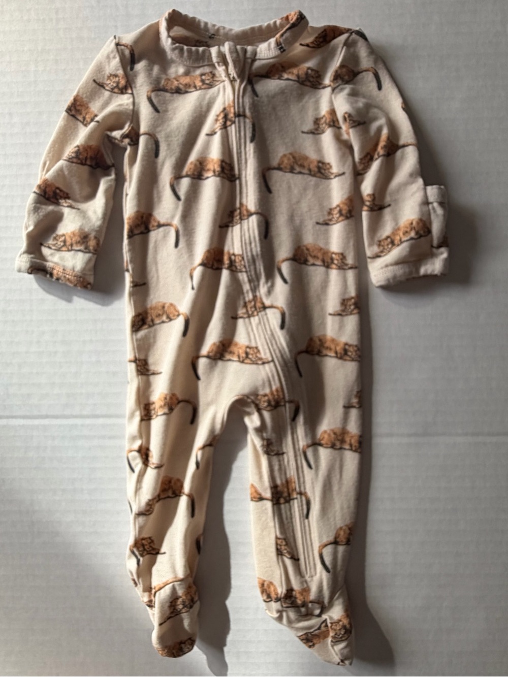 Kate Quinn Modal Cheetah Print Footed Pajamas Sleeper Newborn